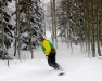 Shayboarder coming out of the trees